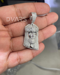 Colgante de Lujo Personalizado con Rostro de Jesús, Chapado en Oro, con Moissanita y Plata 925, Joyería Religiosa Hip Hop para Raperos, Regalos Cristianos - Product Image 4