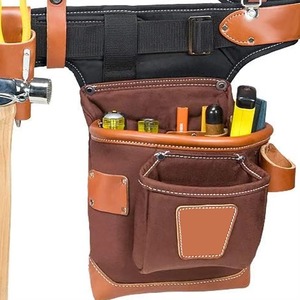 Wholesale OEM Latest Model High Quality Heavy Duty Leather Mixed Fabric Waterproof Adjustable Strap Tool Bag Professional Tool - Product Image 4
