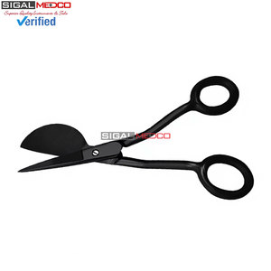 Tijeras de precisión tipo pico de pato negras de 6 pulgadas, manuales, de acero inoxidable alemán, para cirugía general, reparación de suelos y alfombras, y corte de tapetes. - Product Image 2