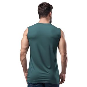Gym Vest 100% Cotton Casual for Maximum Comfort Flexible Motion Breathable Performance During Strength Training <b>Running</b> Sports - Product Image 3
