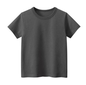 T-shirt oversize en coton biologique de haute qualité pour enfants, col rond, manches courtes, couleur unie, prêt à être expédié, pour garçons et filles - Product Image 4