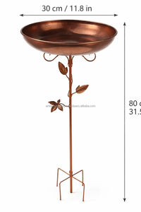 Support décoratif pour bain d'oiseaux en métal, style antique, élément de jardin, construction durable, revêtement antirouille, pour décoration extérieure de la maison - Product Image 5