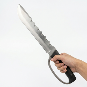 Arwin Enterprises Arwin-B-2 Cuchillo Bowie de Acero de Damasco Hecho a Mano, DIY OEM, Punta Clip, Grosor de 0.5mm, Mango de Cuerno de Búfalo - Product Image 3