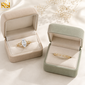 แหวนแต่งงานเพชรทรงมาร์คีส์เพาะเลี้ยงในห้องปฏิบัติการ ชุดแหวนทองคำแท้ 9K 14K 18K |   ชุดเครื่องประดับเจ้าสาวสั่งทำพิเศษทองคำสุดหรู - Product Image 3