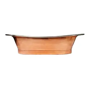 Smooth Interior, Smooth Exterior Copper Bathtub Pure Solid Copper Freestanding Bath Tub Indian Made High Quality BathTub
