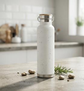Elegant Matte White Stainless Steel Water <b>Bottle</b> Eco Friendly Drinkware for Daily Use Kitchen Fitness Outdoor School Travel - Product Image 1