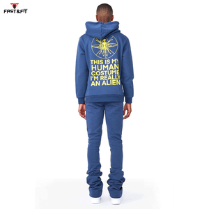 Survêtement décontracté à capuche pour homme, imprimé, tendance hiver, 100% coton, respirant, grande taille, tissu léger et confortable - Product Image 2