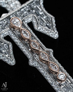 Collier chaîne cubaine plaqué rhodium avec lettre personnalisée, pendentif à franges en moissanite, bijoux en argent 925 pour homme, cadeau unisexe - Product Image 4
