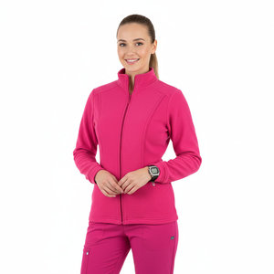 Blouses médicales en gros pour femmes, vestes d'infirmière chaudes à fermeture éclair, uniformes de médecin avec poches, vêtements de travail actifs - Product Image 1