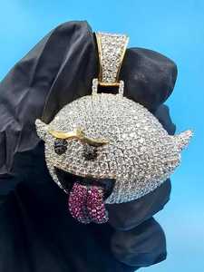 Pendentif Fantôme Coquin Mario Boo en Argent 925, Bijou Hip Hop de Rappeur, Moissanite VVS, Charme de Luxe Unisexe - Product Image 5