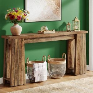 70.9 Inch Narrow Long Farmhouse Console Table Entryway Sofa Table Behind Couch - Product Image 5