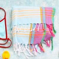 Sarong paréo uni en coton 100% à carreaux, taille personnalisée, léger, pour la plage.