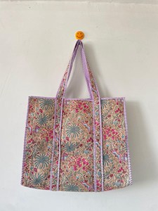 Vintage Floral Print Cotton Tote <b>Bag</b> <b>Large</b> Capacity Casual Shoulder <b>Bag</b> Reusable Grocery Shopping <b>Beach</b> Travel Handbag - Product Image 4