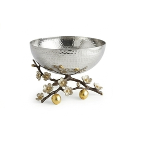 Cuenco de metal de estilo único con soporte de rama de olivo, acabado en oro pulido, cuenco decorativo para servir, ideal para regalos y bodas. - Product Image 4