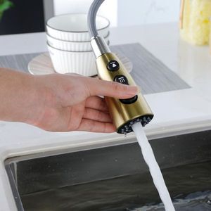 Rubinetto da cucina monocomando a foro singolo color oro con doccetta estraibile, resistente alle impronte digitali - Product Image 5