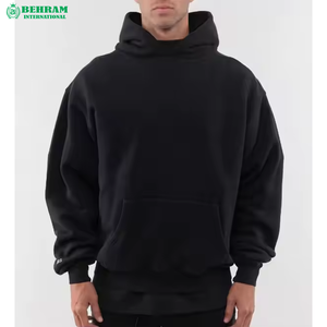 Top Quality <b>Men's</b> Oversized Hooded <b>Sweatshirt</b> Gray 100% Cotton French Terry Fleece Printed Letter Logo Front Casual Autumn Fit - Product Image 2