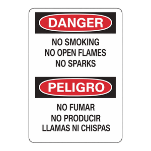 Panneau de signalisation bilingue interdiction de fumer anglais/espagnol intérieur/extérieur en acier - Product Image 3