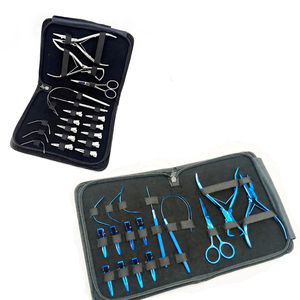 Kit d'outils pour extensions de cheveux KINGIST CORPORATION, étui noir mat de luxe, acier inoxydable de qualité chirurgicale, noir nude, ensemble tout-en-un - Product Image 5