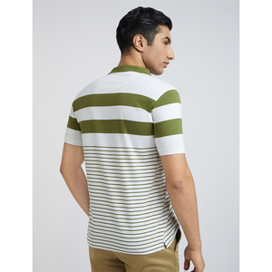 Polo brodé rayé unisexe de haute qualité à manches courtes pour homme, séchage rapide, décontracté, pour le sport, style streetwear, vente en gros - Product Image 4
