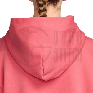 Sudadera con Capucha Corta Personalizada para Mujer, Sudadera Holgada de Felpa, Color Rosa, Ropa Casual Urbana, Fabricante OEM ODM - Product Image 5