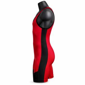 Combinaison de lutte unisexe une pièce, ajustée, extensible, durable, légère, séchage rapide, color-block, en Spandex et Polyester, pour arts martiaux - Product Image 3