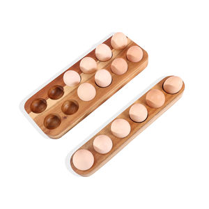 Ensemble de supports à œufs en bois avec 10 emplacements pour le rangement et la présentation, utilisation en cuisine, taille/style personnalisable, respectueux de l'environnement, compatible lave-vaisselle et congélateur - Product Image 3