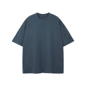 Camiseta de algodón extragrande para hombre, cuello redondo, manga corta, color liso, tejido de punto, estilo casual urbano - Product Image 5