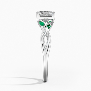 BOJ <b>Ring</b> 068 Asscher Cut 925 <b>Silver</b> Engagement <b>Ring</b> With <b>Emeralds</b> Diamond <b>Ring</b> 2ct D Color VVS1 Moissanite GRA Certified Sale - Product Image 3
