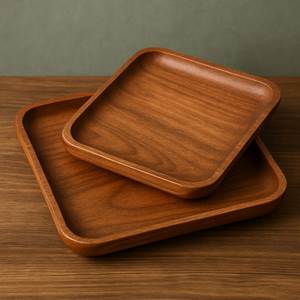 Elegante Bandeja de Madera para Comedor y Decoración del Hogar, Bandeja de Servir Irregular Hecha a Mano, Plato Decorativo Minimalista de Madera Sólida - Product Image 4