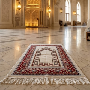 Alfombra de Oración Musulmana Premium |   Alfombra de oración islámica acolchada de felpa con diseño moderno de kilim persa bohemio – Lavable 2x3 pies - Product Image 3