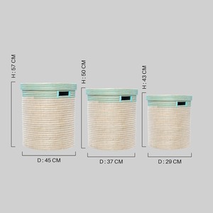 Cesta de lavandería artesanal de paja natural con tapa plana, cesta de almacenamiento hecha a mano, venta al por mayor, ecológica, hecha en Vietnam - Product Image 2