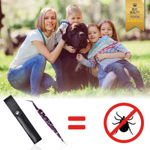 Removedores de Garrapatas 2 en 1 para Perros y Gatos con Acabado de Arena Personalizado, Herramientas de Acero Inoxidable con Punta Puntiaguda de 14.4 cm para Eliminar Garrapatas de Animales - Product Image 6