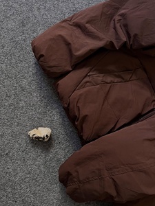 Custom Mens High Quality Brown Matte Polyester Puffer Jacket Wholesale Heavyweight Warm Winter Bubble <b>Coat</b> - Product Image 3