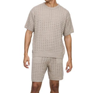 Conjunto de Camiseta y Pantalones Cortos de Fibra de Bambú Transpirable, Estampado de Leopardo, de Secado Rápido, Talla Grande, para Hombre, Otoño - Product Image 1