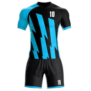 Conjunto de Camiseta y Pantalones Cortos de Fútbol para Hombre, Rayas Negras y Naranjas, Cuello Redondo, Absorbe la Humedad, Ajustado, 100% Poliéster, Impresión Sublimada, Talla Adulto - Product Image 2