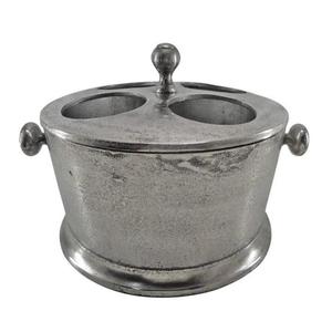 Seau à champagne rond en aluminium fait main avec poignées, seau à glace portable robuste, refroidisseur à vin et bacs à boissons pour bars - Product Image 5