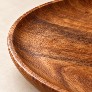 Platos de Madera para Cena, Platos para Servir Hechos a Mano, Vajilla Rústica de Madera, Platos Grandes para Ensalada - Product Image 3