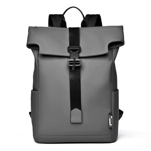 Trendy Waterproof Roll Top Laptop <b>Backpack</b> with USB Charging Port Large Capacity <b>School</b> Bag for College Students - Product Image 2