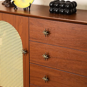Unique Antique Gold Cast <b>Iron</b> Drawer Pulls & Cabinet Knobs, <b>8</b>-Pointed Star Unique Cabinet Knobs, Add Mid-Century Modern Knobs - Product Image 3