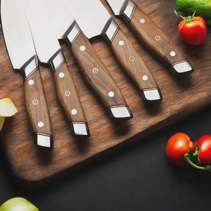 Ensemble de couteaux Premium LEGACY BLADES en acier inoxydable avec manches en bois, lames droites et affûtées pour la viande, les fruits et les légumes. - Product Image 4