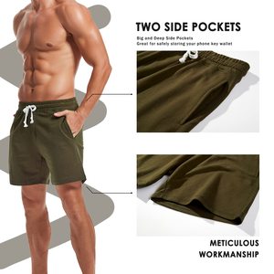 New Arrival Men's Lightweight Sport Shorts For Men 100% Polyester Cotton Vintage Beach Pattern Solid Anti-Wrinkle Joggers Shorts - Product Image 3