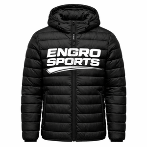 Veste matelassée personnalisée en gros, manteau d'hiver léger en duvet, service OEM, veste P-s Colbert noire - Product Image 1