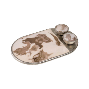 Plateau de service haut de gamme en os incrusté pour événements et usage domestique - Product Image 1