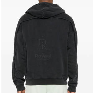 Sweat-shirts à capuche délavés à l'acide pour hommes, de qualité supérieure, basiques et tendance, au design unique, vêtements de mode - Product Image 4