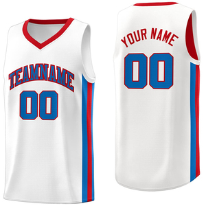 Maillot de basket-ball personnalisé bleu et jaune, col en V, sans manches, en maille, avec nom et numéro personnalisés, vêtements d'équipe, taille adulte unisexe - Product Image 2