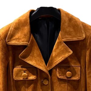Nouvelle Veste Bomber Classique en Daim Véritable pour Femme, Personnalisable avec Logo Imprimé, Style Vintage Hiver, Respirante, Vente Chaude RTS - Product Image 5