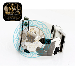 Iced Moissanite Quartz Watch for Men Stainless Steel Case Sapphire <b>Crystal</b> Dial 10 Bar <b>Water</b> Resistant Diamond Hip Hop Luxury - Product Image 4