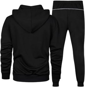 Conjunto Deportivo Superior Internacional para Hombre, con Capucha, Forro Polar, Resistente al Viento, Estampado, para Invierno, Estilo Urbano, 2 en 1, Manga Larga - Product Image 2