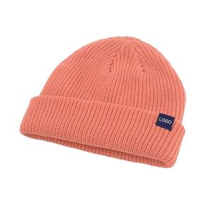 Bonnet tricoté unisexe personnalisé avec logo, chaud pour l'hiver, côtelé, style pêcheur, bonnet court, casquette souple en acrylique à revers, vente en gros - Product Image 5