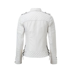 Nouvelle veste en cuir véritable pour femme, col rabattu, poche zippée, matelassée, respirante, automne-hiver - Product Image 2